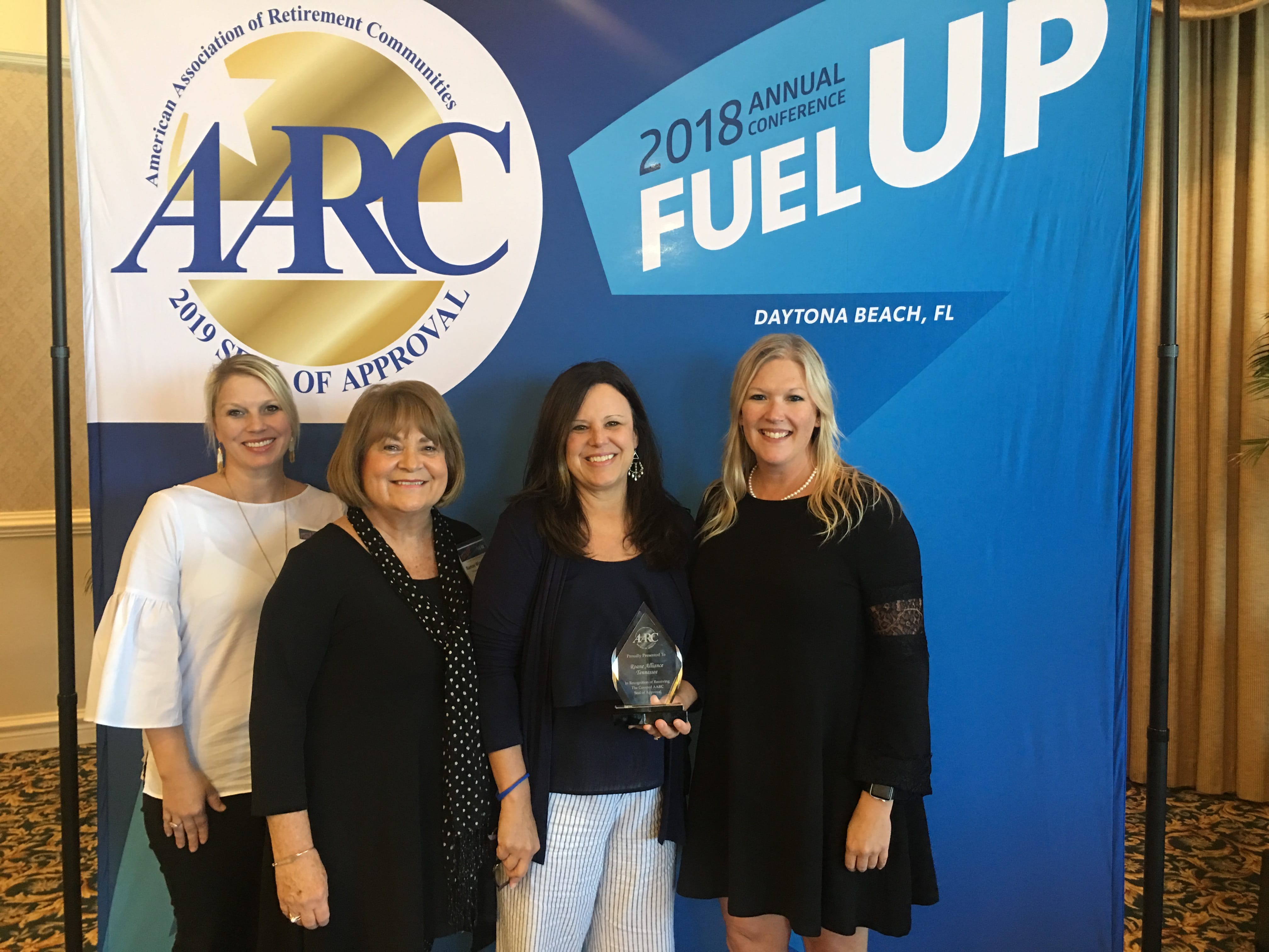 Director of Outreach & Engagement Melanie Beauchamp, Tennessee Department of Tourist Development; Director Ramay Winchester, Retire Tennessee; Interim President/CEO Pam May, Roane Alliance; and Chairman Rachel Baker, AARC