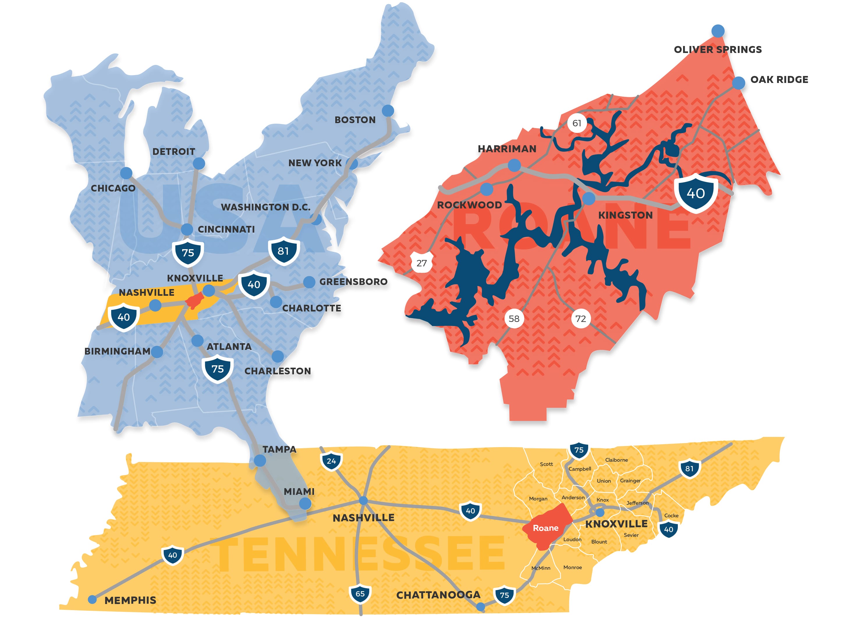 Roane Area Map